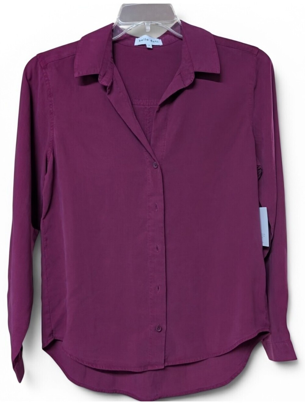 NWT Bella Dahl Women's Small 100% Tencel Lyocell Button Front Shirt Berry Plum
